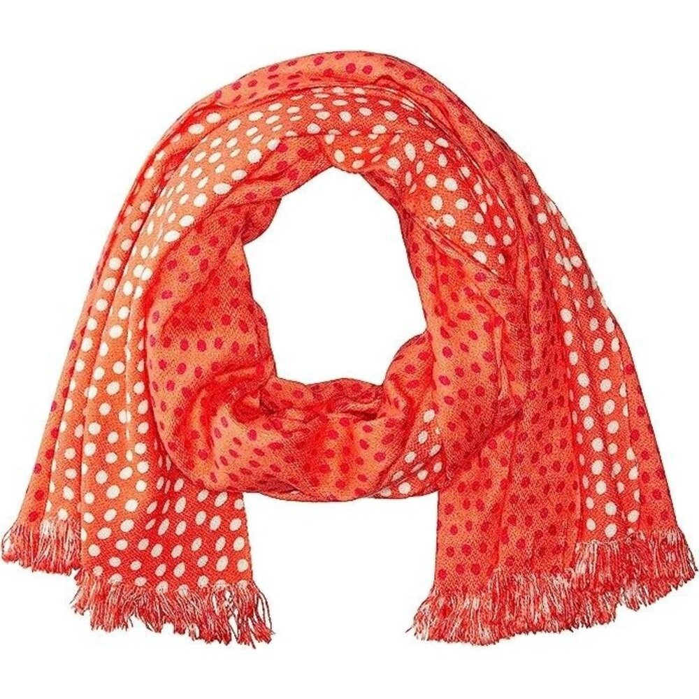 Vera Bradley CORAL MEADOW REVERSIBLE Scarf, NEW, Peach Polka Dots NWT